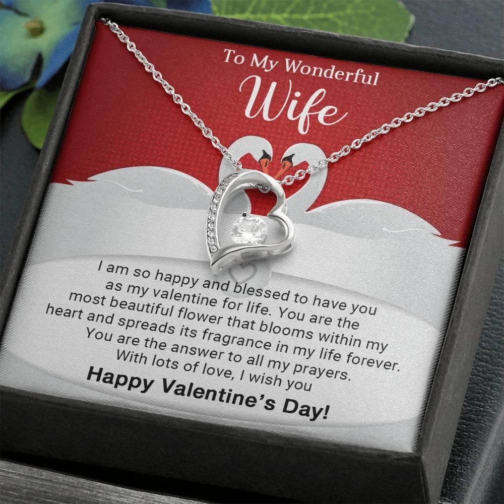 To My Wonderful Wife You are the Answer to my Prayers Forever Love Pendant Necklace