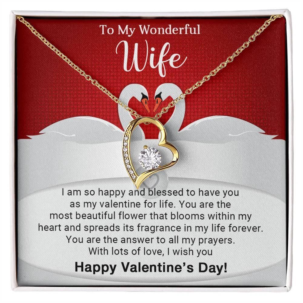 To My Wonderful Wife You are the Answer to my Prayers Forever Love Pendant Necklace