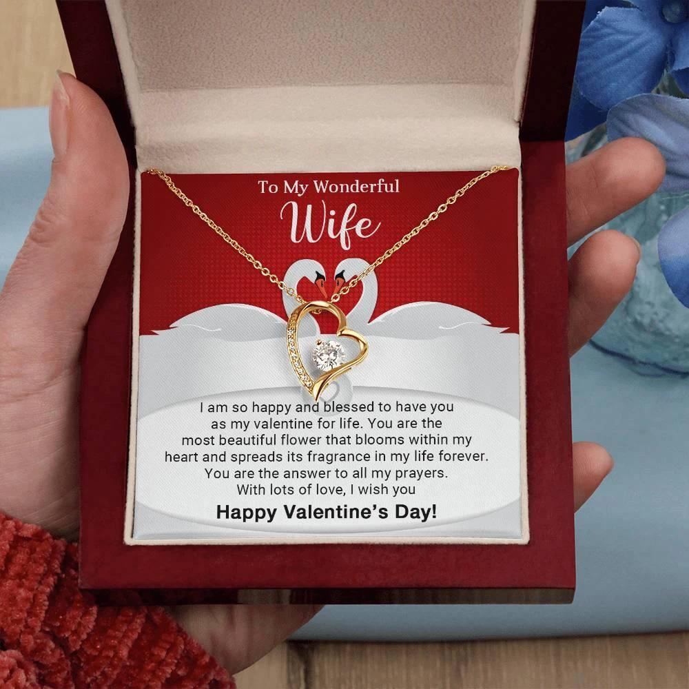 To My Wonderful Wife You are the Answer to my Prayers Forever Love Pendant Necklace