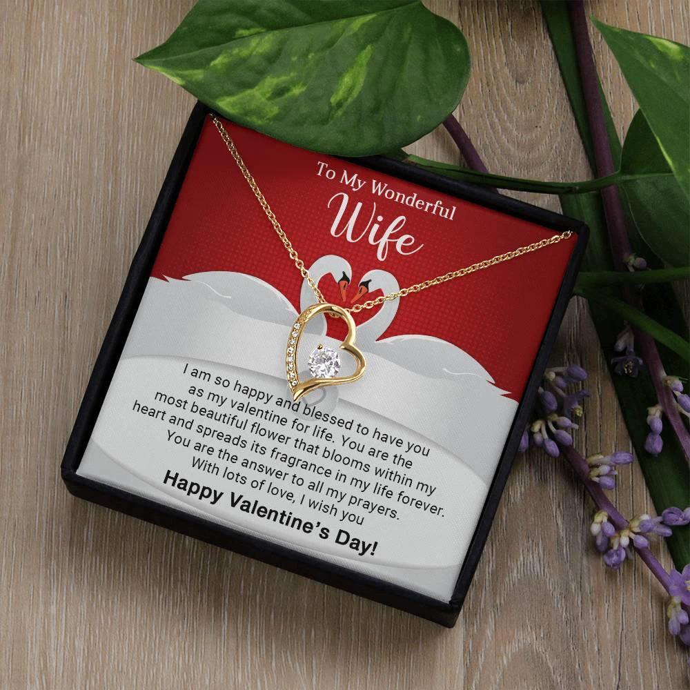 To My Wonderful Wife You are the Answer to my Prayers Forever Love Pendant Necklace