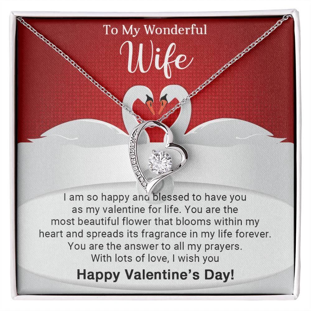 To My Wonderful Wife You are the Answer to my Prayers Forever Love Pendant Necklace