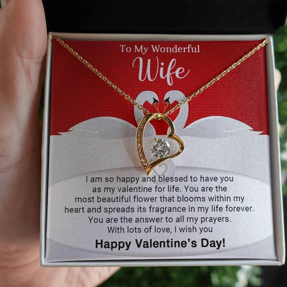 To My Wonderful Wife You are the Answer to my Prayers Forever Love Pendant Necklace