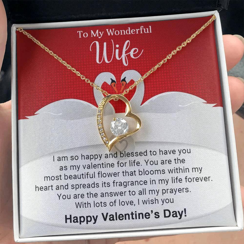 To My Wonderful Wife You are the Answer to my Prayers Forever Love Pendant Necklace