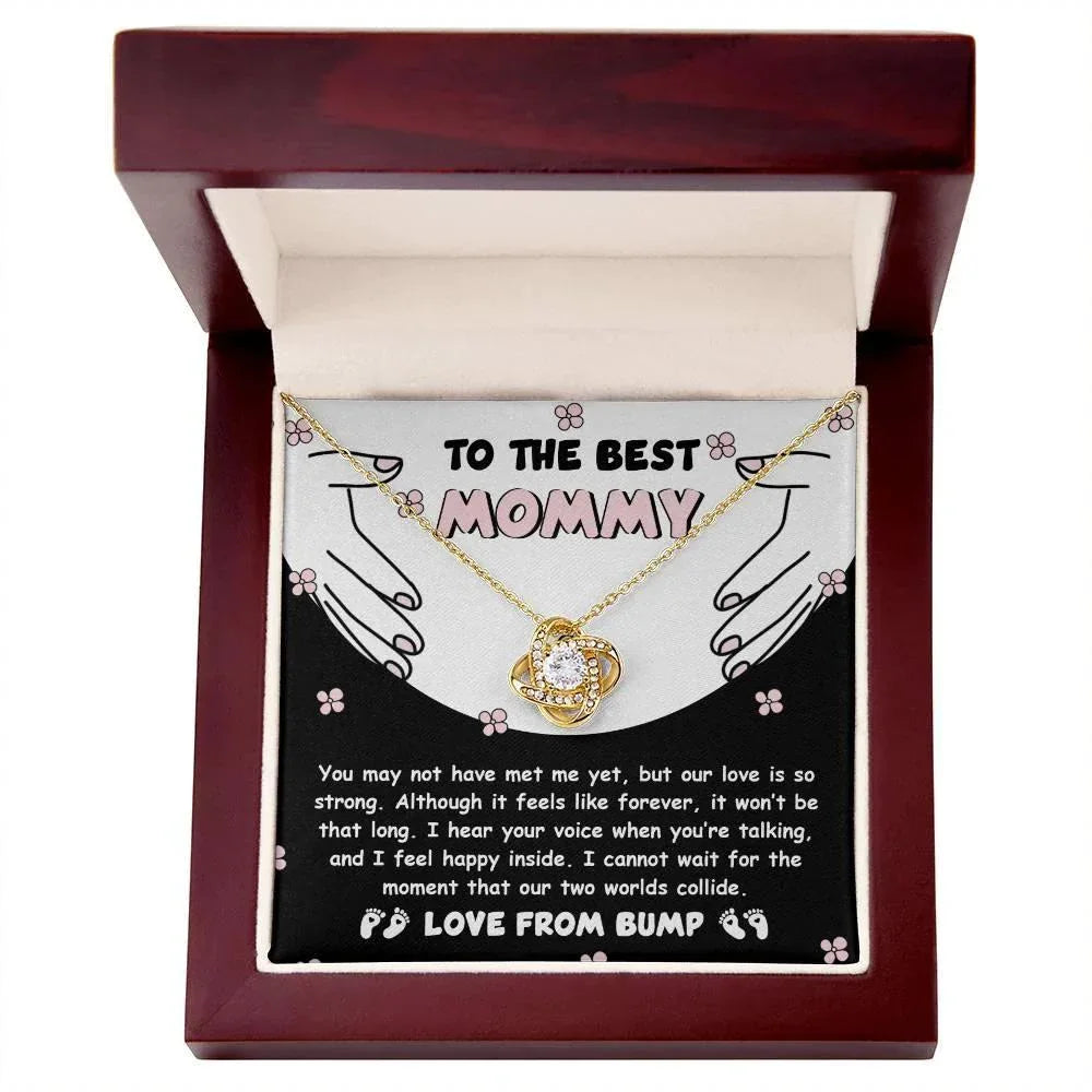 To the Best Mommy To Be Our Love Is Strong - Love Knot Necklace