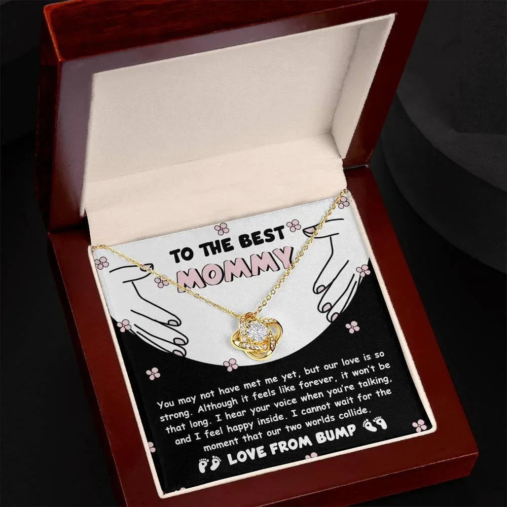 To the Best Mommy To Be Our Love Is Strong - Love Knot Necklace