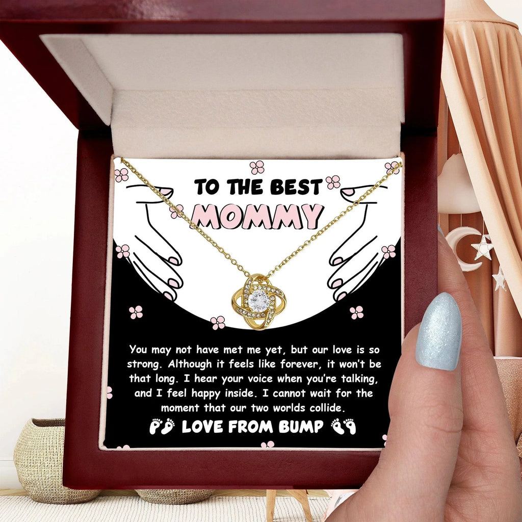 To the Best Mommy To Be Our Love Is Strong - Love Knot Necklace