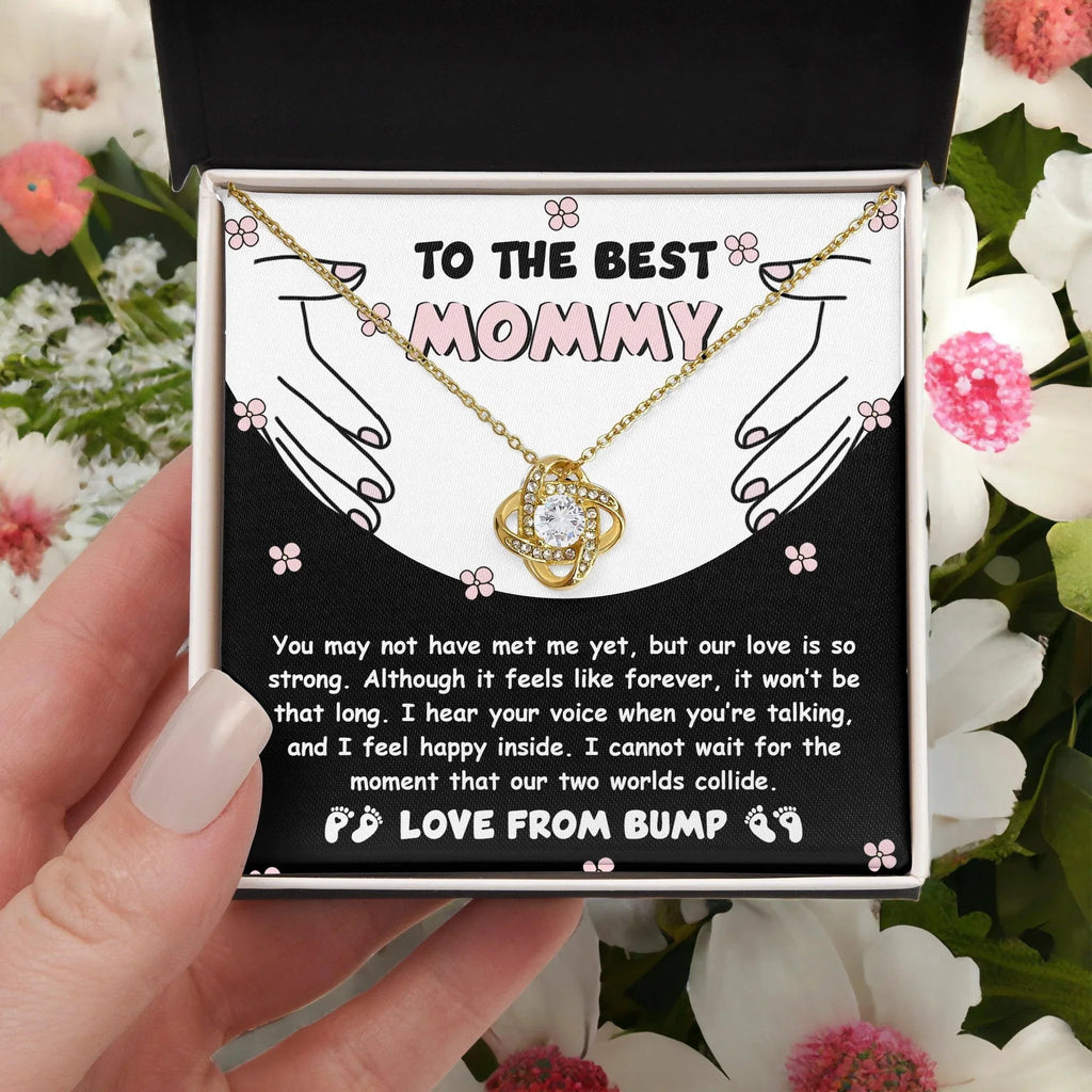 To the Best Mommy To Be Our Love Is Strong - Love Knot Necklace