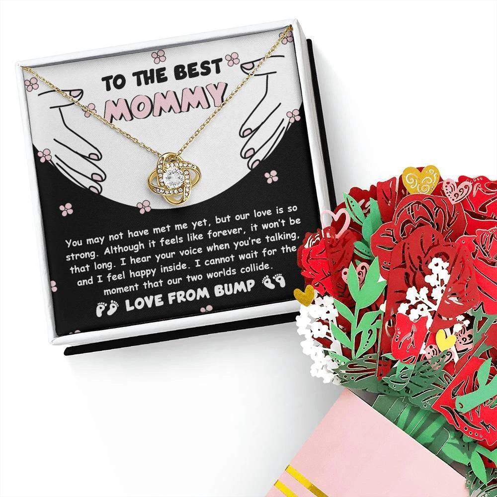 To the Best Mommy To Be Our Love Is Strong - Love Knot Necklace