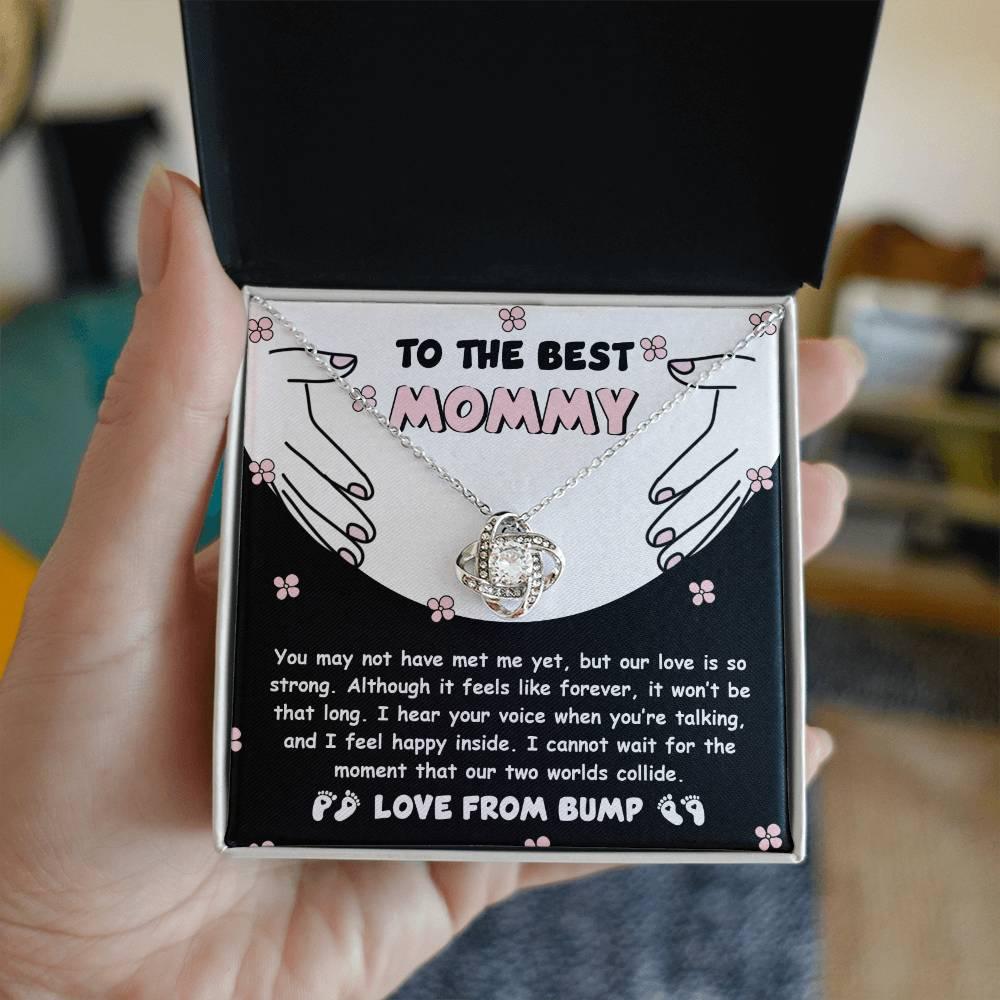 To the Best Mommy To Be Our Love Is Strong - Love Knot Necklace - Mallard Moon Gift Shop