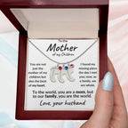 To the Mother of my Children Baby Feet Engraved Charms with Birthstone Necklace