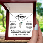 To the Mother of my Children Baby Feet Engraved Charms with Birthstone Necklace