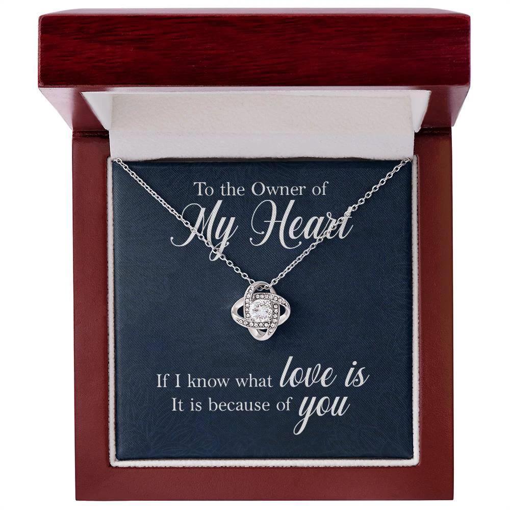 To the Owner of My Heart Love Knot Necklace with Message Card