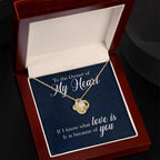 To the Owner of My Heart Love Knot Necklace with Message Card