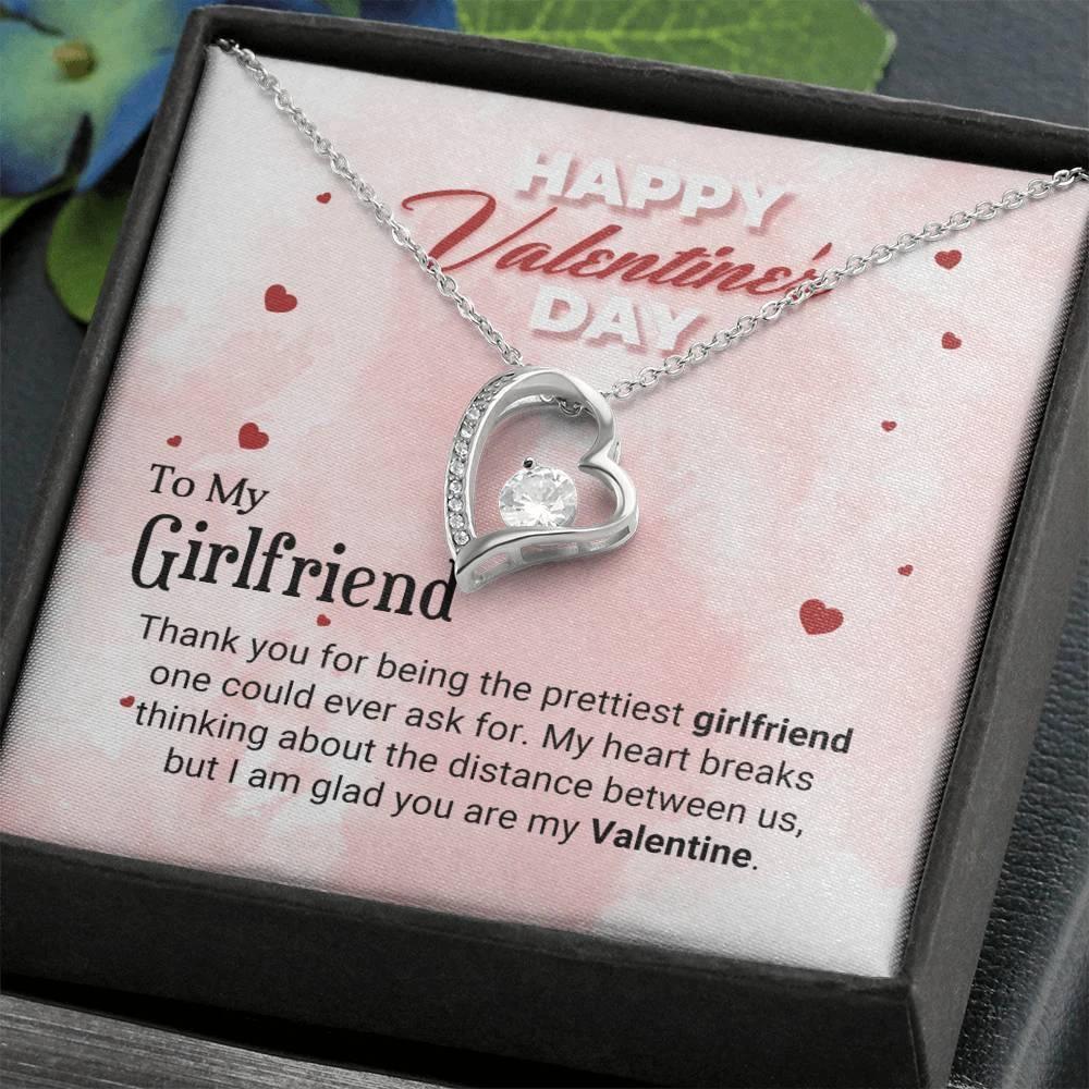 To The Prettiest Girlfriend Happy Valentine's Day Forever Love Pendant Necklace