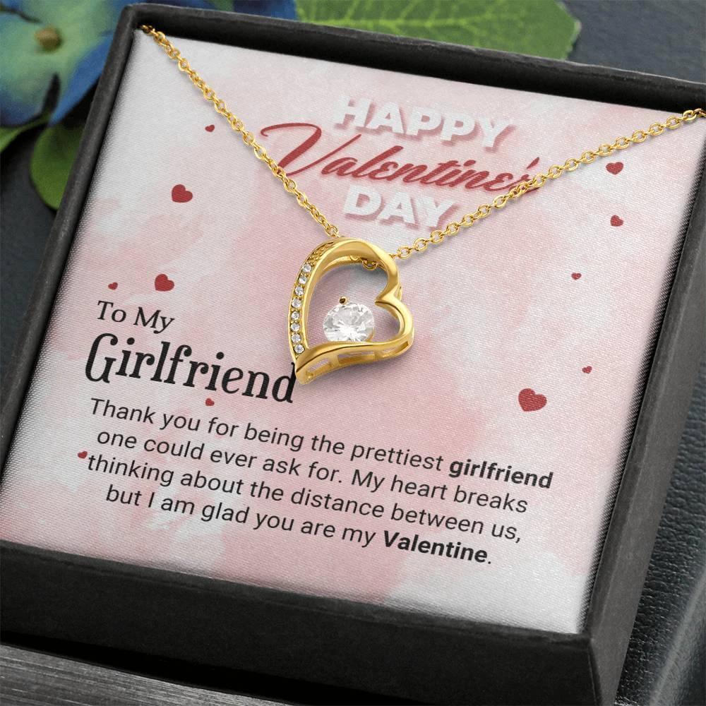 To The Prettiest Girlfriend Happy Valentine's Day Forever Love Pendant Necklace
