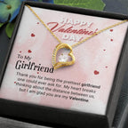 To The Prettiest Girlfriend Happy Valentine's Day Forever Love Pendant Necklace