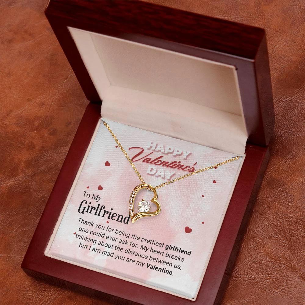 To The Prettiest Girlfriend Happy Valentine's Day Forever Love Pendant Necklace