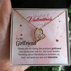 To The Prettiest Girlfriend Happy Valentine's Day Forever Love Pendant Necklace