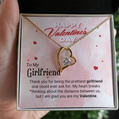 To The Prettiest Girlfriend Happy Valentine's Day Forever Love Pendant Necklace - Mallard Moon Gift Shop