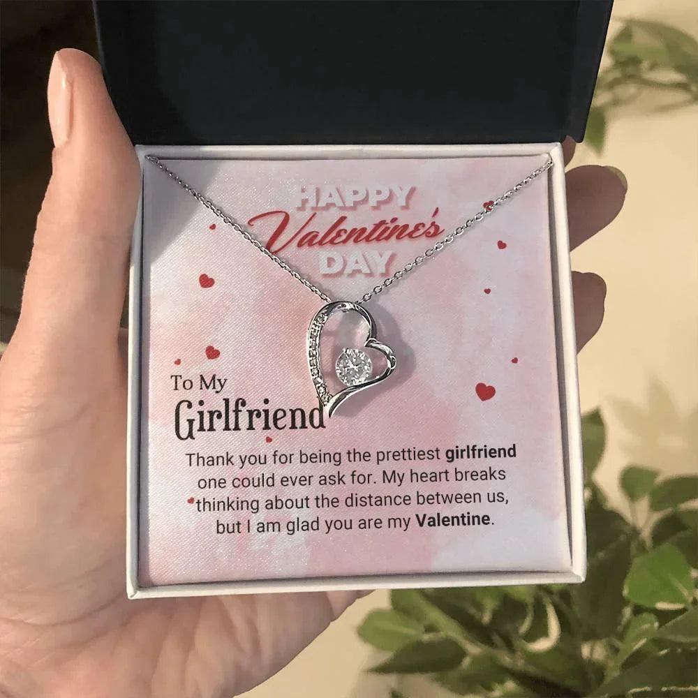 To The Prettiest Girlfriend Happy Valentine's Day Forever Love Pendant Necklace