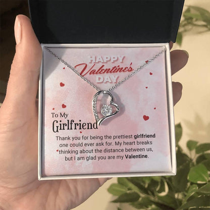 To The Prettiest Girlfriend Happy Valentine's Day Forever Love Pendant Necklace - Mallard Moon Gift Shop