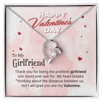 To The Prettiest Girlfriend Happy Valentine's Day Forever Love Pendant Necklace
