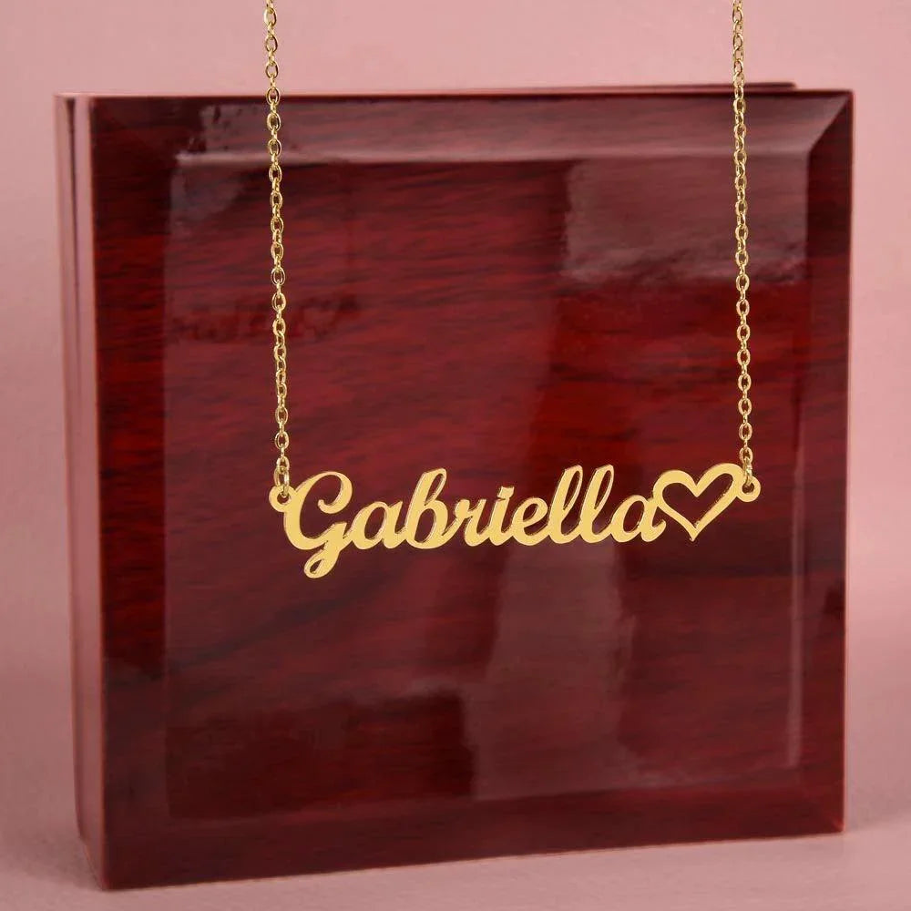 To the Prettiest Girlfriend I am Glad You Are My Valentine Personalized Heart Name Necklace