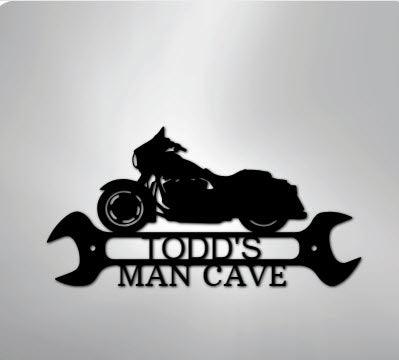 Personalized Motorcycle Indoor Outdoor Steel Wall Sign Art - Mallard Moon Gift Shop