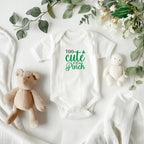 Too Cute to Pinch St. Patrick’s Day Baby Bodysuit – Funny Shamrock Onesie – Soft Cotton Infant Romper – Irish Holiday Outfit & Baby Gift