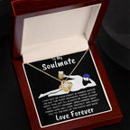 To My Soulmate Dazzling Love Knot Necklace with Message Card and Gift Box