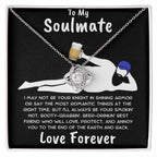 To My Soulmate Dazzling Love Knot Necklace with Message Card and Gift Box