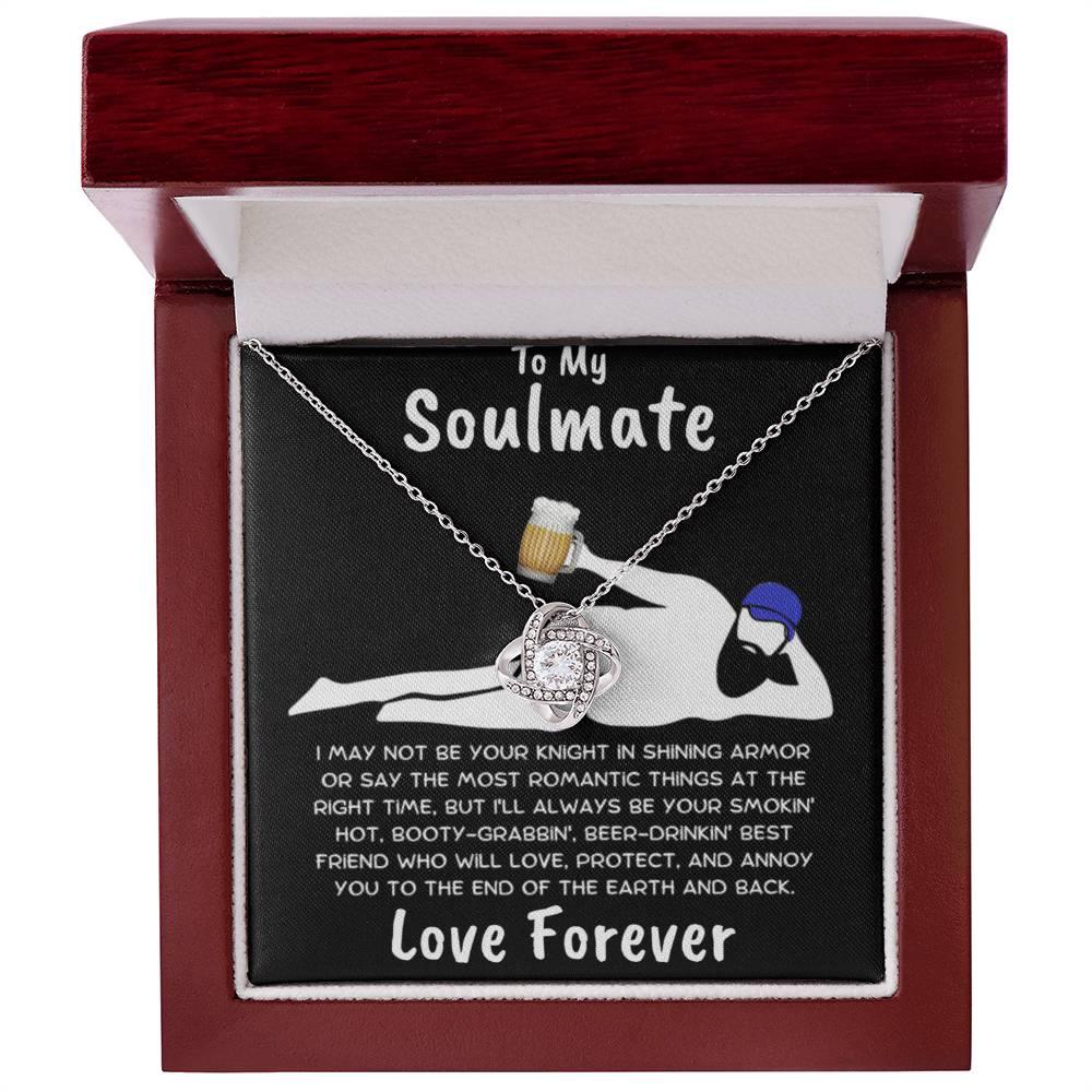 To My Soulmate Dazzling Love Knot Necklace with Message Card and Gift Box - Mallard Moon Gift Shop