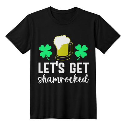 Let's Get Shamrocked St. Patrick’s Day T-Shirt – Funny Irish Drinking Tee for Men & Women – Unisex Cotton Crew Neck - Mallard Moon Gift Shop