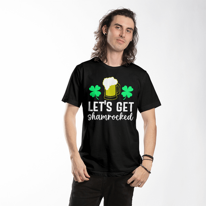 Let's Get Shamrocked St. Patrick’s Day T-Shirt – Funny Irish Drinking Tee for Men & Women – Unisex Cotton Crew Neck - Mallard Moon Gift Shop