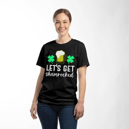 Let's Get Shamrocked St. Patrick’s Day T-Shirt – Funny Irish Drinking Tee for Men & Women – Unisex Cotton Crew Neck - Mallard Moon Gift Shop