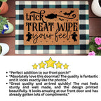 Trick, Treat, Wipe Your Feet Coir Doormat – Funny Halloween Welcome Mat | Spooky Ghost and Bat Porch Decor | Rustic Fall Entryway Rug