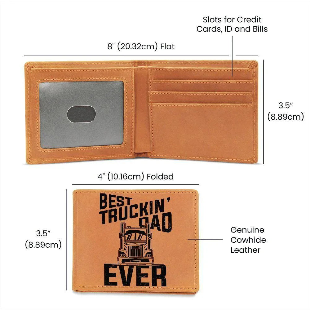 Trucker Dad Handcrafted Custom Leather Wallet