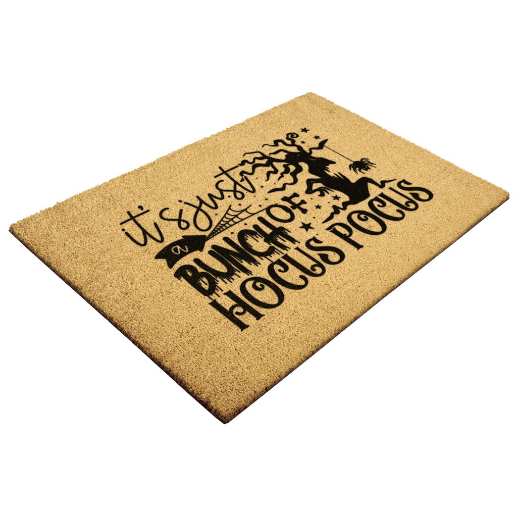 t’s Just a Bunch of Hocus Pocus Coir Doormat – Witchy Halloween Front Porch Decor | Funny Spooky Welcome Mat | Rustic Autumn Entry Rug