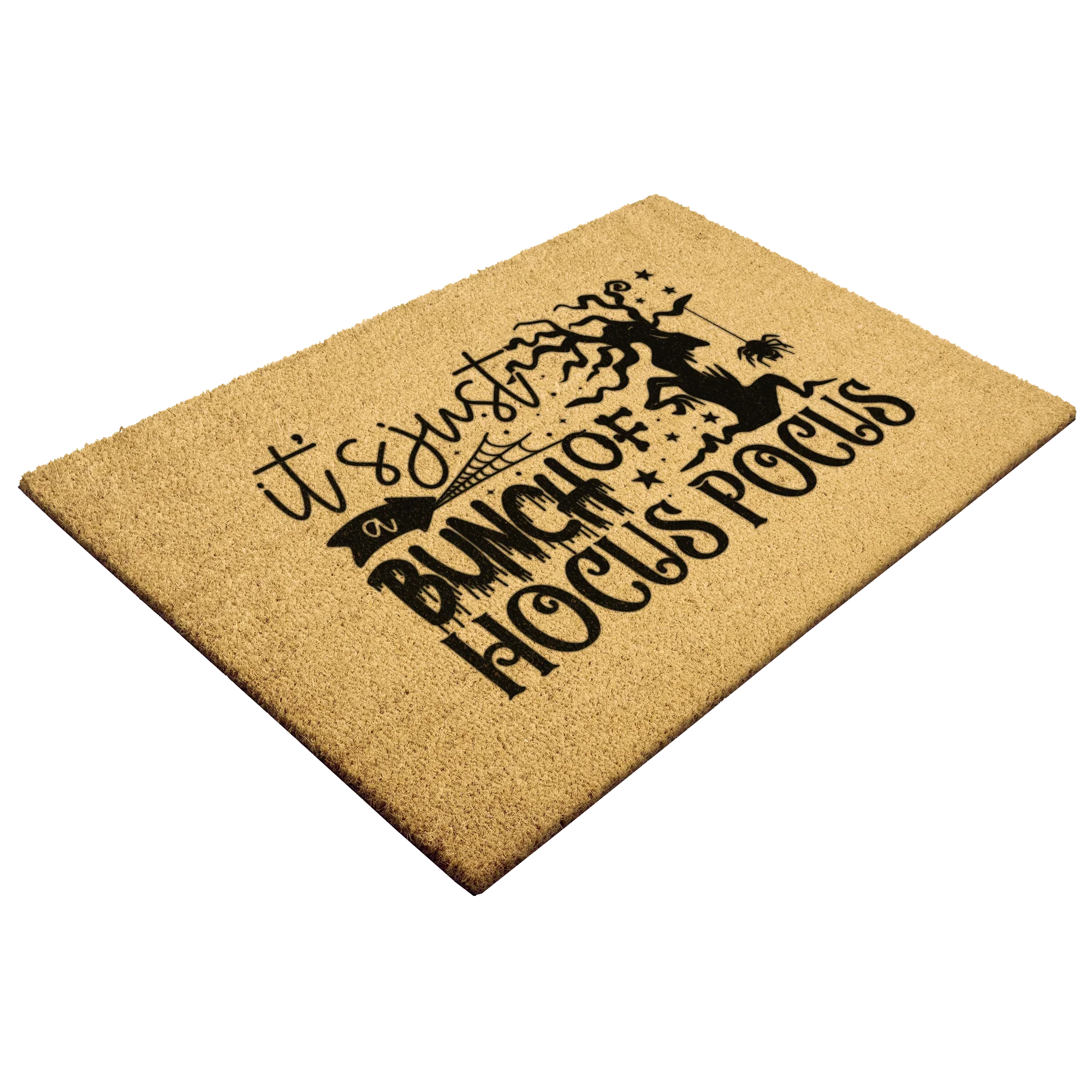 t’s Just a Bunch of Hocus Pocus Coir Doormat – Witchy Halloween Front Porch Decor | Funny Spooky Welcome Mat | Rustic Autumn Entry Rug