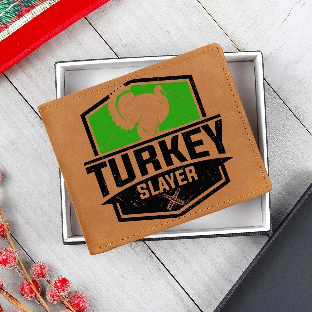 Turkey Hunter Gift Leather Wallet