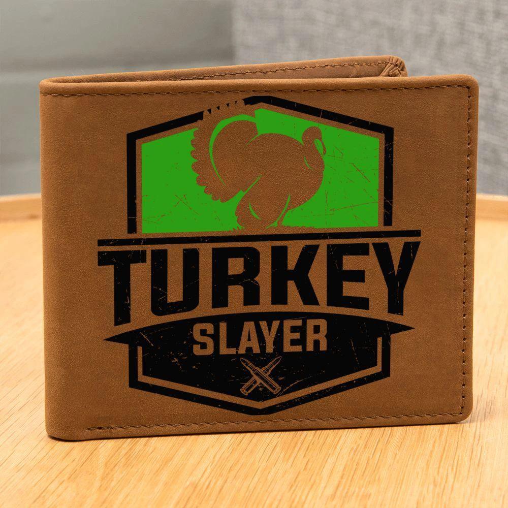 Turkey Hunter Gift Leather Wallet