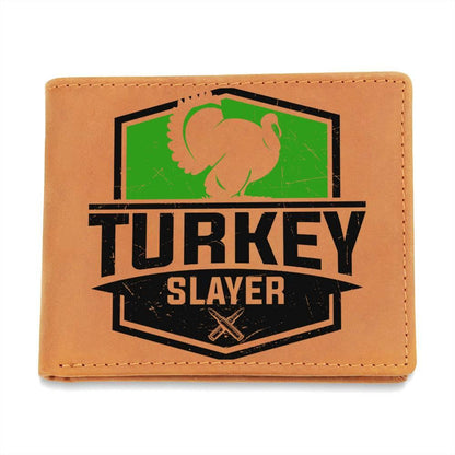 Turkey Hunter Gift Leather Wallet - Mallard Moon Gift Shop