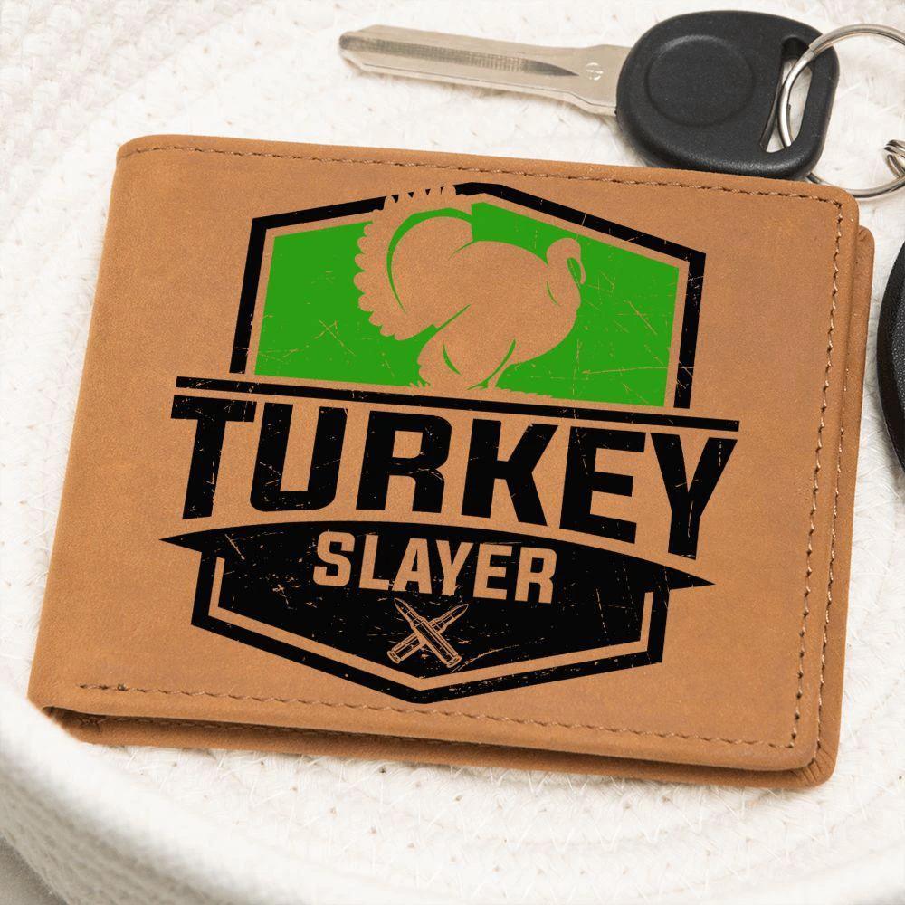 Turkey Hunter Gift Leather Wallet