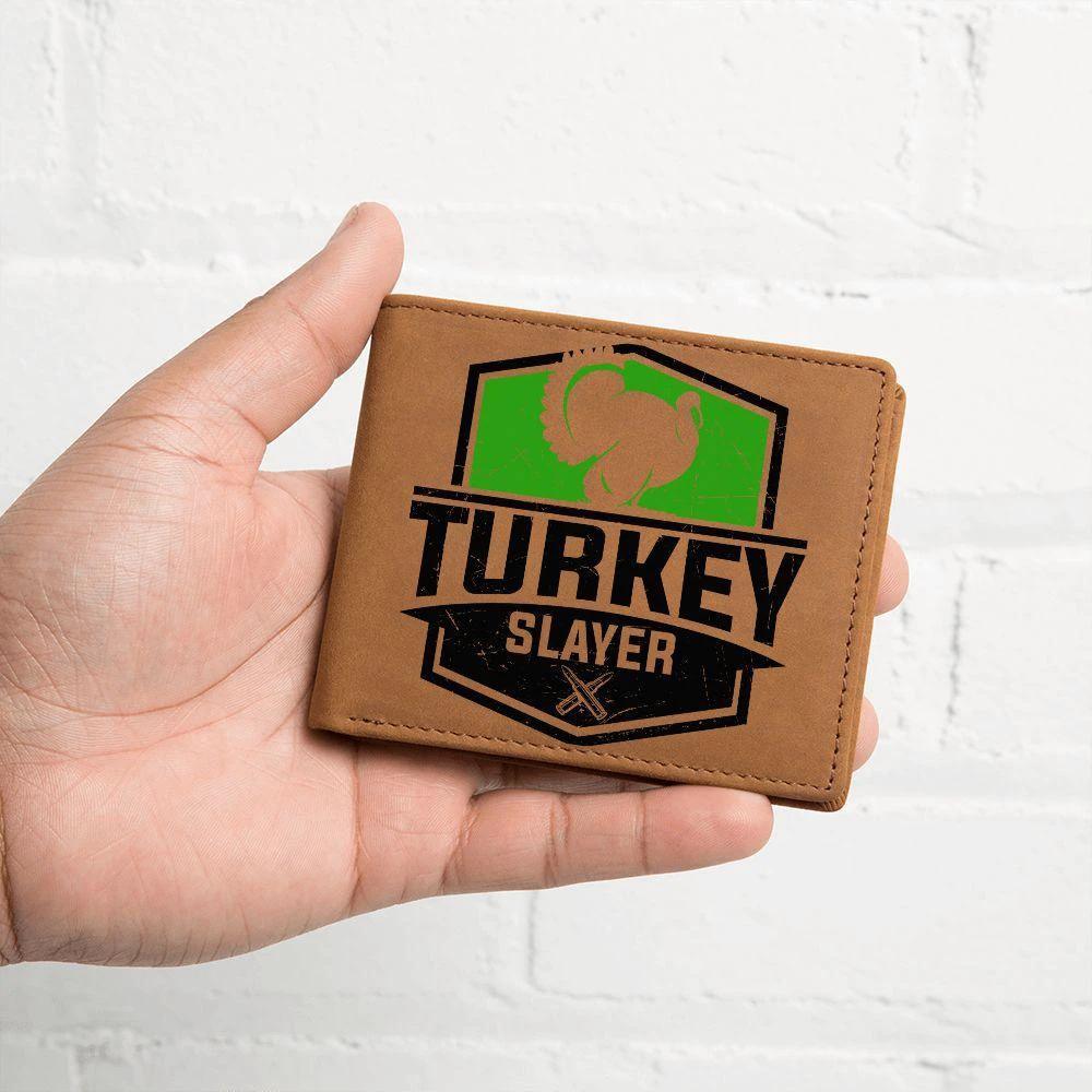 Turkey Hunter Gift Leather Wallet