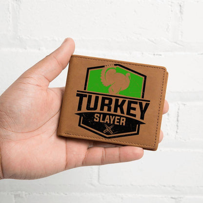 Turkey Hunter Gift Leather Wallet - Mallard Moon Gift Shop