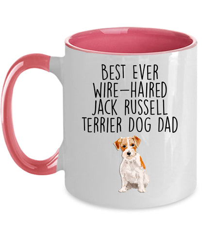 Best Ever Jack Russell Wire-haired Terrier Dog Dad Custom ceramic coffee mug - Mallard Moon Gift Shop