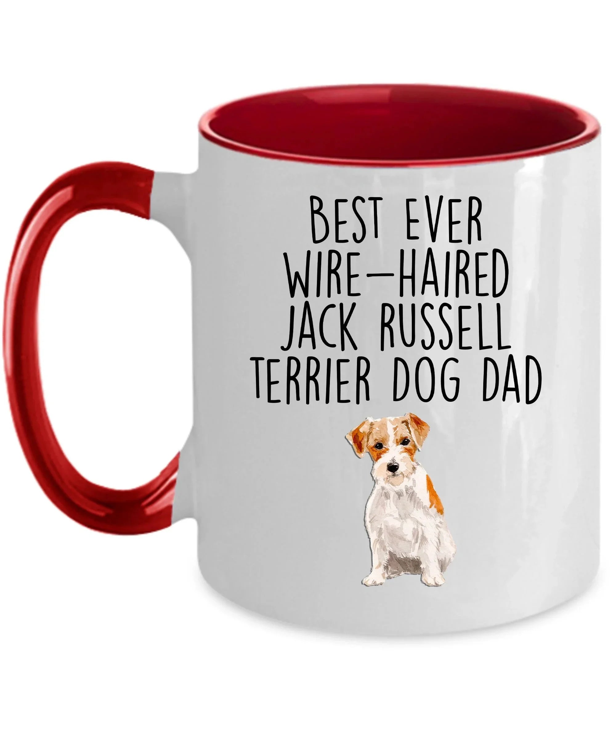 Best Ever Jack Russell Wire-haired Terrier Dog Dad Custom ceramic coffee mug