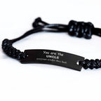 Uncle Black Rope Bracelet, Everyone wishes they had, Inspirational Bracelet For Uncle, Uncle Gifts, Birthday Christmas Unique Gifts For Uncle