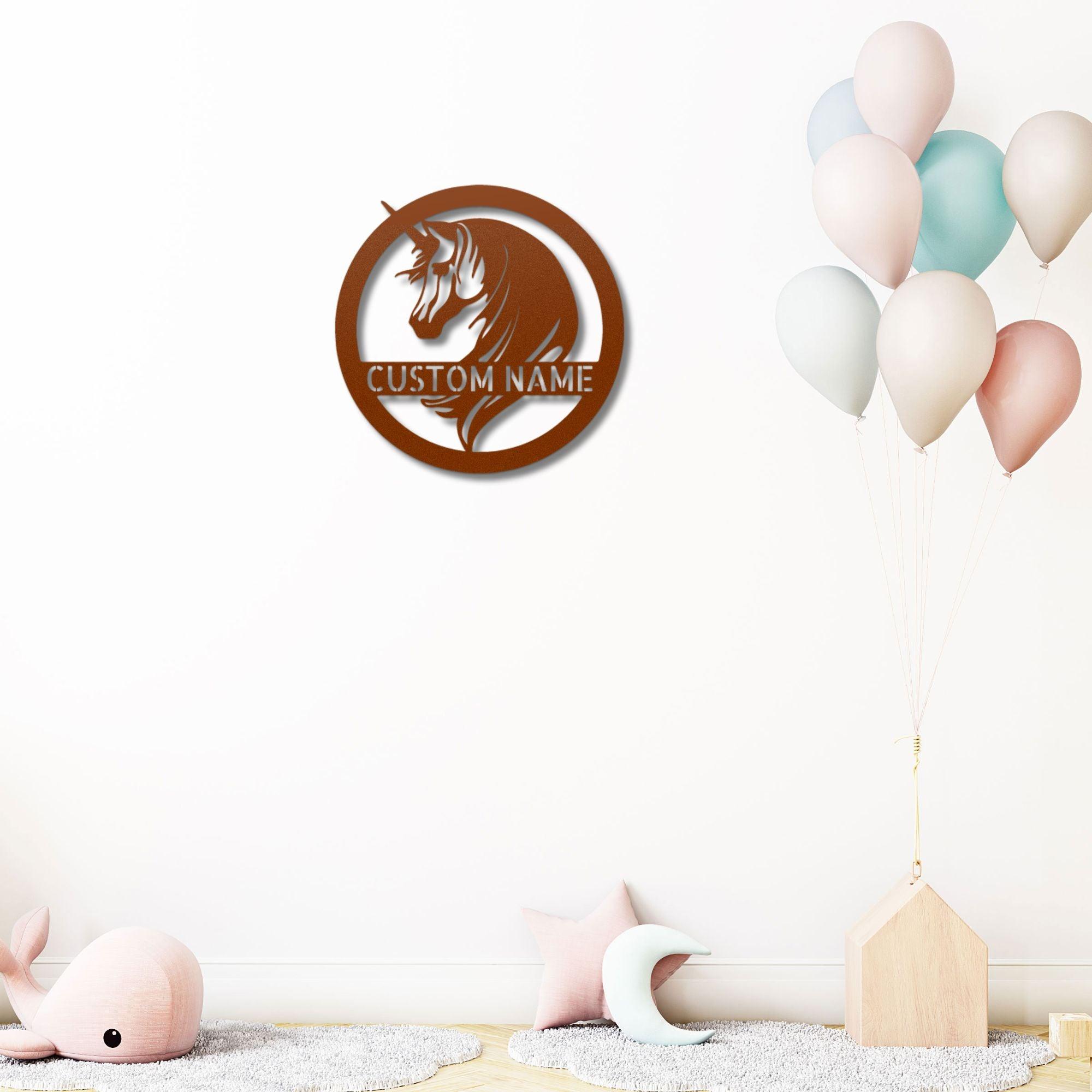 Unicorn Custom Name Metal Art Wall Sign - Enchant Your Home - Mallard Moon Gift Shop