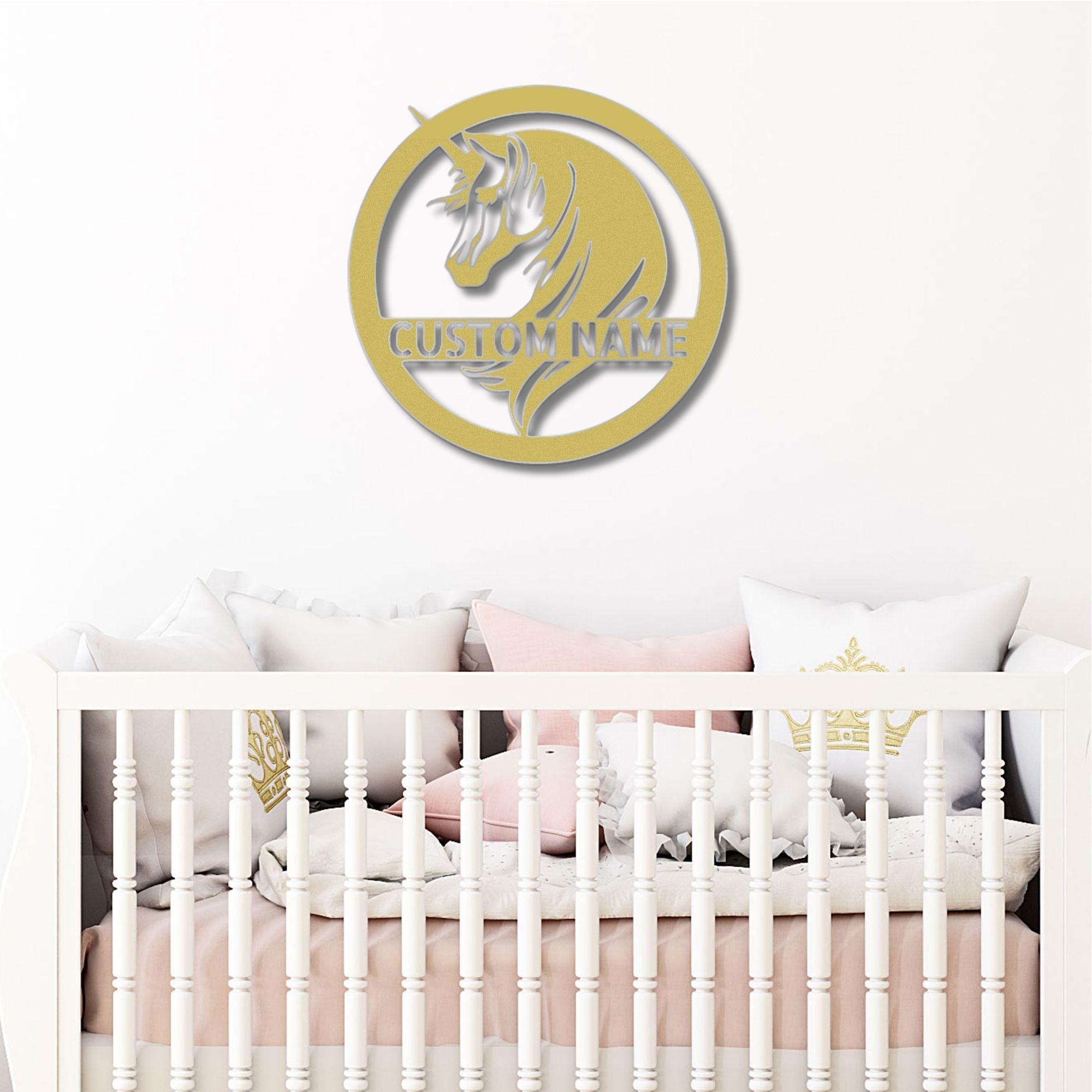 Unicorn Custom Name Metal Art Wall Sign - Enchant Your Home - Mallard Moon Gift Shop